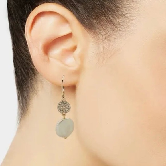 Anne Klein Women's Crystal and Pearl Double Drop Earrings - Picture 2 of 4